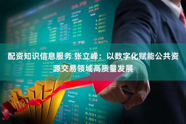 配资知识信息服务 张立峰：以数字化赋能公共资源交易领域高质量发展
